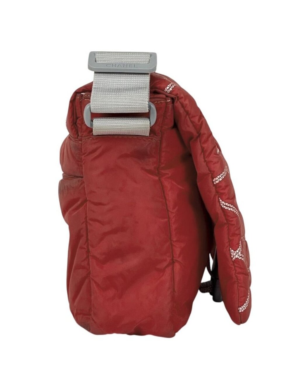 Chanel Sports Line Shoulder Bag CC Logo Nylon Red - Picture 4 of 15